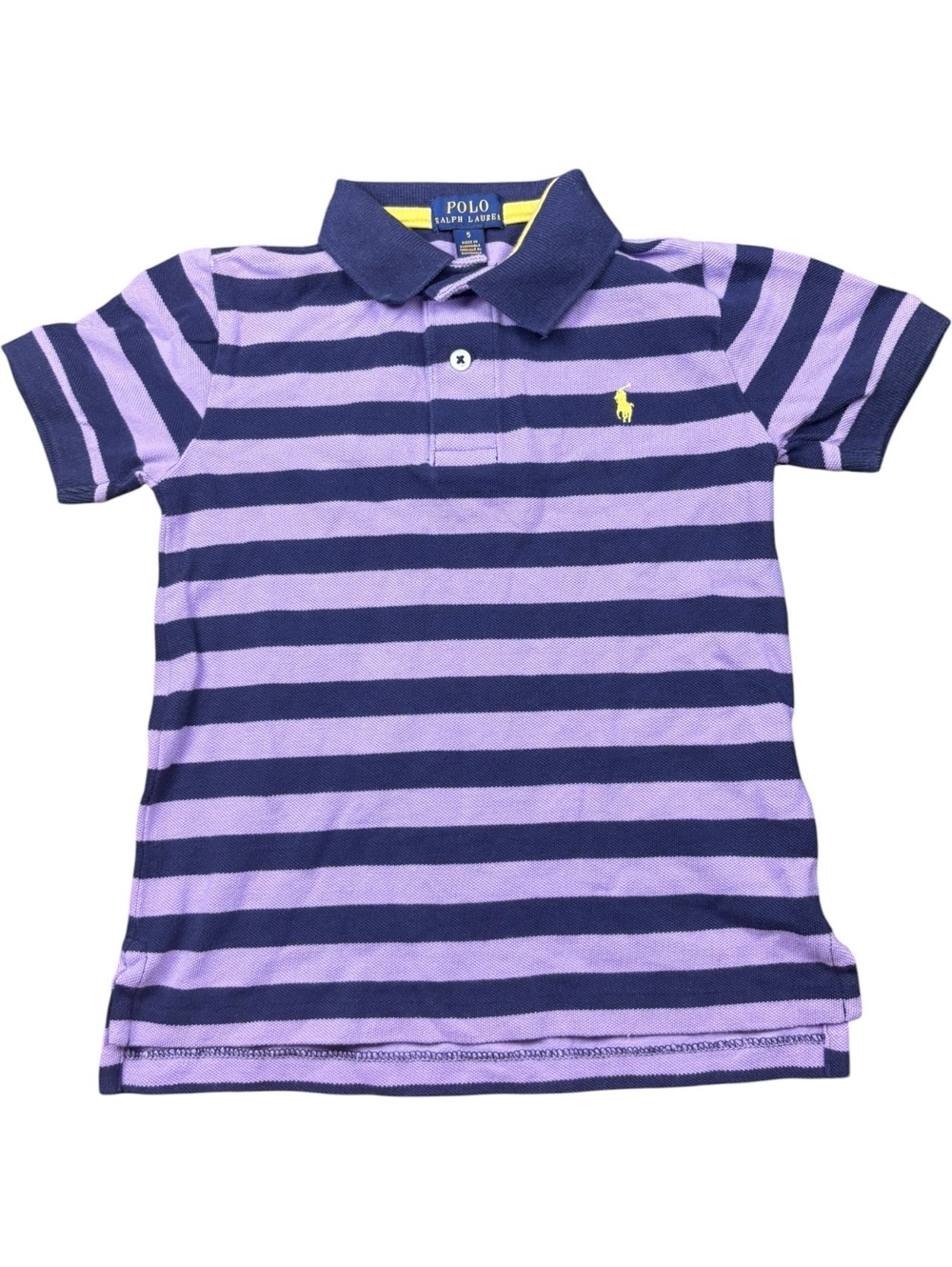 Polo Ralph Lauren Striped Polo Shirt Purple Navy Kids Preppy